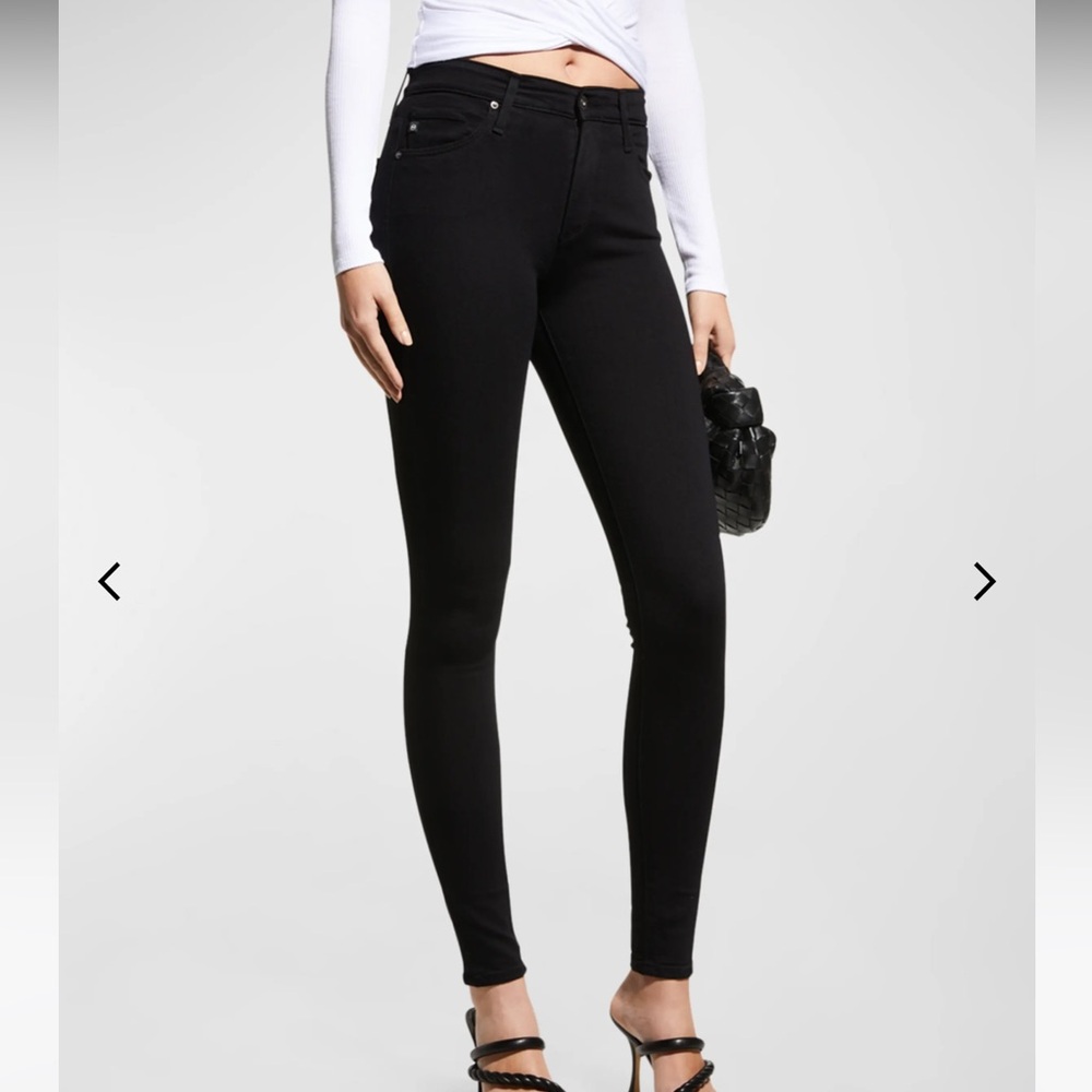 AG Farrah High Rise Skinny Jeans, Super Black, barely worn